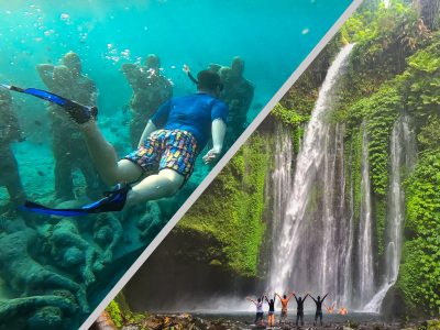 Lombok gili trawangan snorkeling mix waterfalls